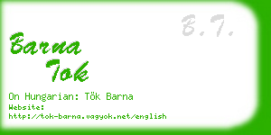 barna tok business card