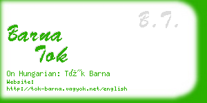 barna tok business card